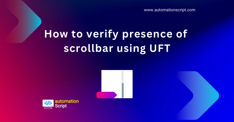 How to verify presence of scrollbar using UFT