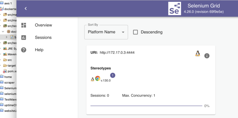 Selenium tests in Docker